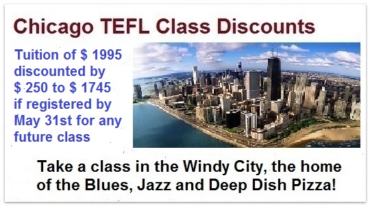 Chicago tefl discount may 31