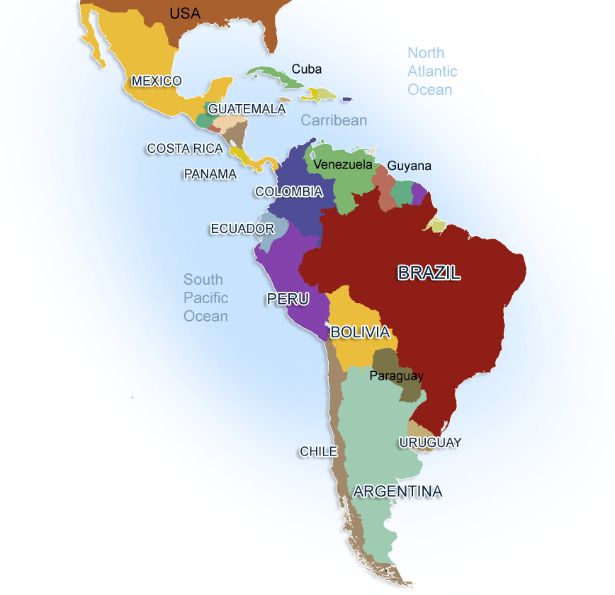 Map Of Central And Latin America 113