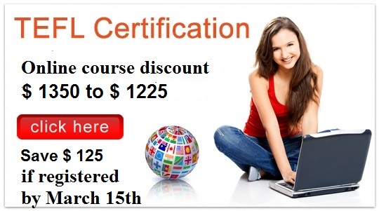 Online TEFL class discount