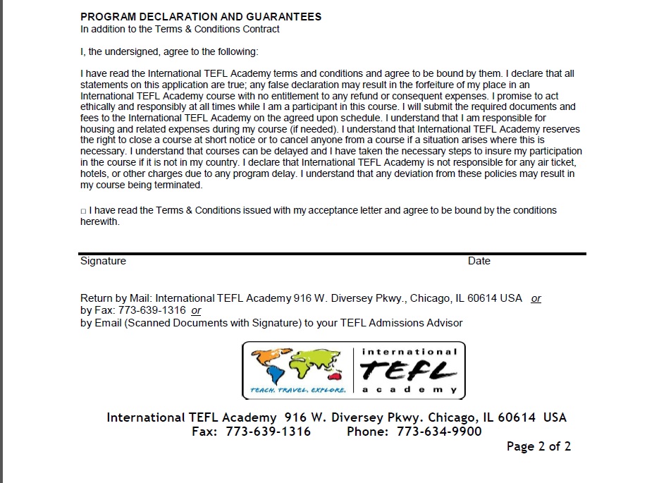 International TEFL Academy Registration