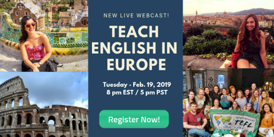 Join us for a live webcast about teaching English in Europe!