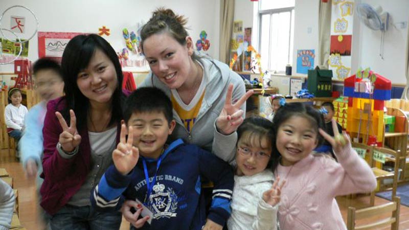 ITA Advisor Paige Lee with her students in China TEFL